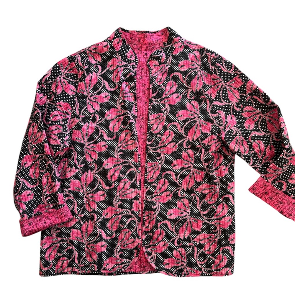 Quilted reversible floral cottage-core jacket